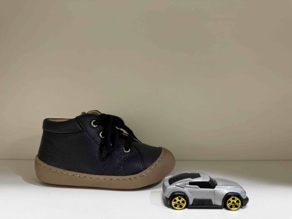 Basket SHOOPOM montante à lacets + zip, en bleu marine