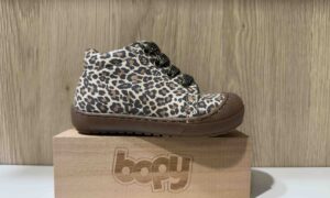 Basket BOPY à lacets + zip, léopard avec bout renforcé