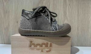 Basket BOPY à lacets + zip, léopard et taupe avec bout renforcé