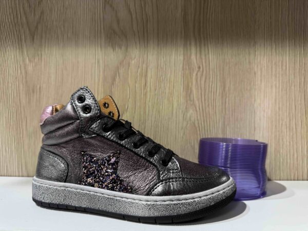 Basket GBB à lacets + zip, irisé et paillette