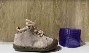 Basket GBB à lacets + zip, en rose pailletté