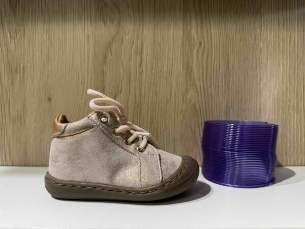 Basket GBB à lacets + zip, en rose pailletté