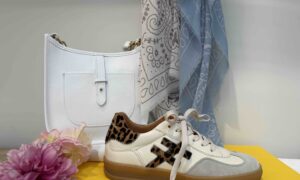 Basket ANOTHER TREND : beige et léopard