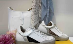 Basket STEP : blanche et dorée ou blanche et argentée