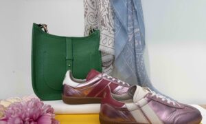 Basket CAVAL : rose métallisé