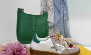 Basket MÉLINÉ semelle fine : beige + bijoux