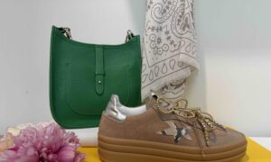 Basket MÉLINÉ semelle épaisse  : taupe + bijoux